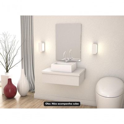 Conjunto Bancada E Espelheira Ktme602 Perffect Acetinado Branco Chess