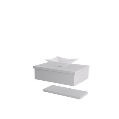 Conjunto Bancada C-cuba L30 E Prateleira Metrópole 605 Perffect Acetinado Branco Chess