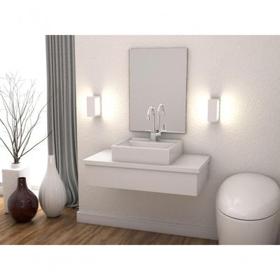 Conjunto Bancada E Espelheira Ktme802 Perffect Acetinado Branco Chess