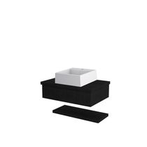 Conjunto Bancada C-cuba Q355 E Prateleira Metrópole 605 Nogal Preto ônix