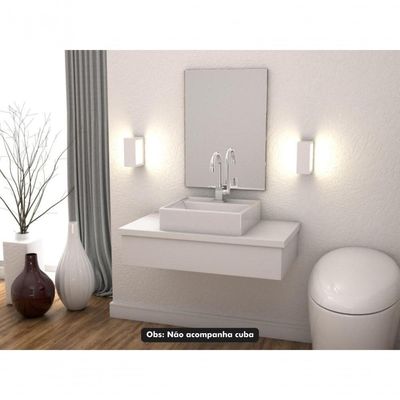 Conjunto Bancada E Espelheira Ktme802 Perffect Acetinado Branco Chess