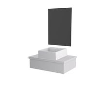 Conjunto Bancada C-cuba Q355 E Espelheira Metrópole 601 Perffect Acetinado Branco Chess