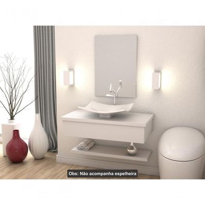 Conjunto Bancada C-cuba F44 E Prateleira Metrópole 805 Perffect Acetinado Branco Chess