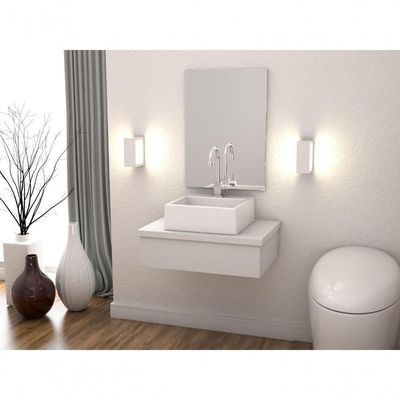 Conjunto Bancada C-cuba Q355 E Espelheira Metrópole 601 Perffect Acetinado Branco Chess