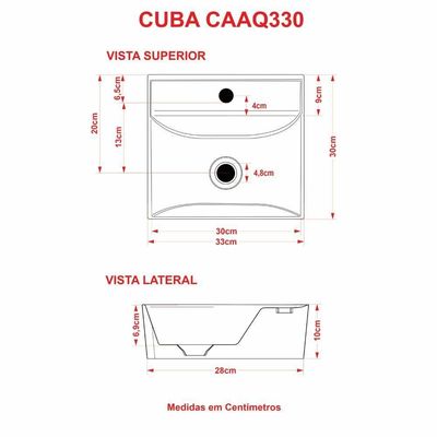 Cuba Apoio Angular Quadrada Volcano Aq33w Branca Branca