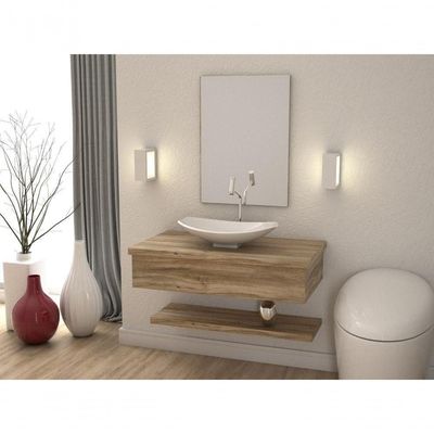 Conjunto Bancada C-cuba L45 E Prateleira Metrópole 805 Branco Chess Carvalho
