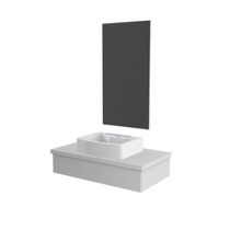 Conjunto Bancada C-cuba Aria 41 E Espelheira Metrópole 801 Perffect Acetinado Branco Chess