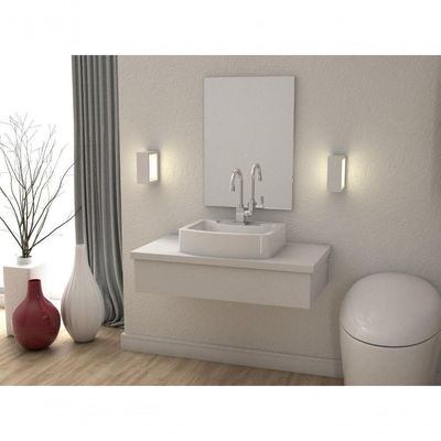 Conjunto Bancada C-cuba Aria 41 E Espelheira Metrópole 801 Perffect Acetinado Branco Chess