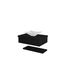 Conjunto Bancada C-cuba L30 E Prateleira Metrópole 605 Nogal Preto ônix