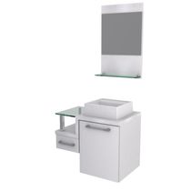 Conjunto Balcão C-cuba Q32 E Espelheira Legno 631 Perffect Acetinado Branco Chess C-branco Chess