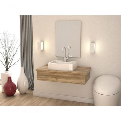 Conjunto Bancada C-cuba Aria 41 E Espelheira Metrópole 801 Branco Chess Carvalho