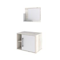 17540615736428 Conjunto Balcão E Espelheira Soft 600 Perffect Acetinado Snow C-branco Chess