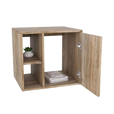Conjunto Balcão E Espelheira Soft 600 Perffect Acetinado Carvalho