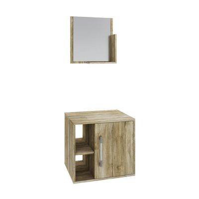 Conjunto Balcão E Espelheira Soft 500 Perffect Acetinado Carvalho