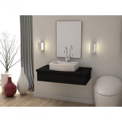 Conjunto Bancada C-cuba Aria 41 E Espelheira Metrópole 801 Nogal Preto ônix
