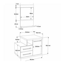 Conjunto Balcão C-cuba Q32 E Espelheira Legno 651 Perffect Acetinado Branco Chess C-branco Chess