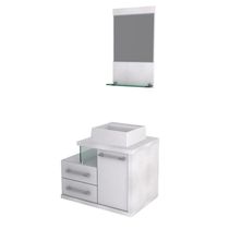Conjunto Balcão C-cuba Q32 E Espelheira Legno 651 Perffect Acetinado Branco Chess C-branco Chess