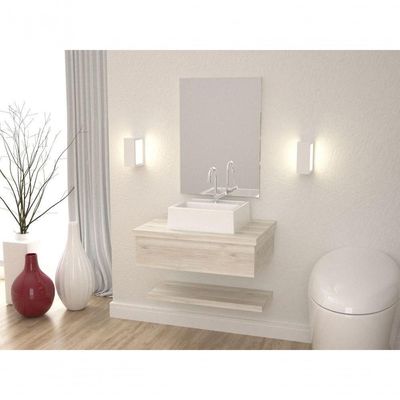 Conjunto Bancada C-cuba Q32 E Prateleira Metrópole 605 Preto ônix Snow