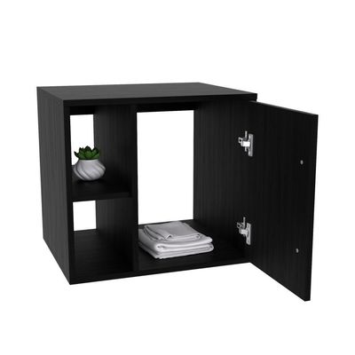 Conjunto Balcão C-cuba L38 E Espelheira Soft 500 Branco Chess C-snow Preto ônix