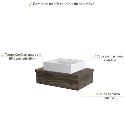 Conjunto Bancada C-cuba Q39 Metrópole 600 Carvalho Carvalho Dark