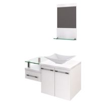17540610941529 Conjunto Balcão C-cuba L38 E Espelheira Legno 831 Perffect Acetinado Branco Chess C-branco Chess