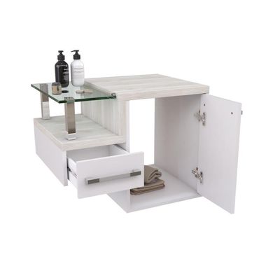 Gabinete Para Banheiro C-cuba L34 E Espelheira Legno 631 Branco Chess C-snow