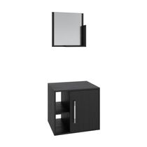 Conjunto Balcão E Espelheira Soft 500 Perffect Acetinado Preto ônix