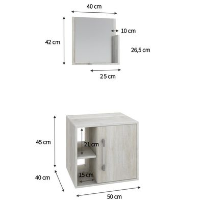 Conjunto Balcão E Espelheira Soft 500 Perffect Acetinado Snow