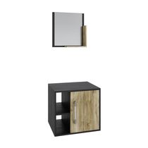 Conjunto Balcão E Espelheira Soft 500 Perffect Acetinado Preto ônix C-carvalho