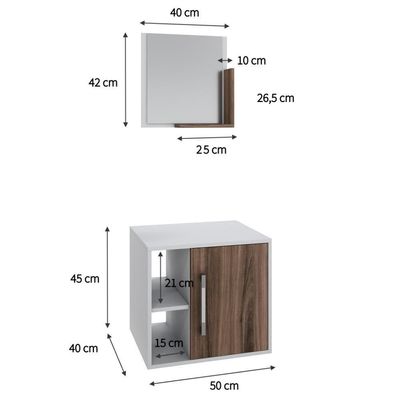 Conjunto Balcão E Espelheira Soft 500 Perffect Acetinado Branco Chess C-nogal