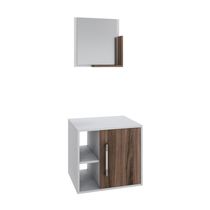 Conjunto Balcão E Espelheira Soft 500 Perffect Acetinado Branco Chess C-nogal