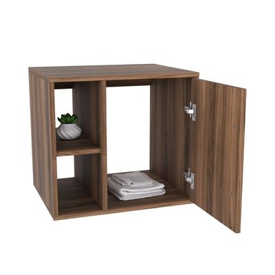 Conjunto Balcão E Espelheira Soft 600 Perffect Acetinado Nogal