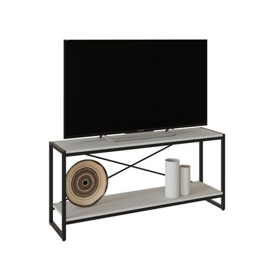 Rack P-tv Dynamica 120x30x56cm C-02 Prateleiras Branco Chess - Est.preta Branco Chess - Est.preta