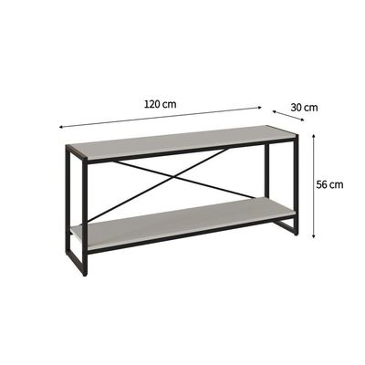 Rack P-tv Dynamica 120x30x56cm C-02 Prateleiras Branco Chess - Est.preta Branco Chess - Est.preta