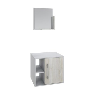 Conjunto Balcão E Espelheira Soft 500 Perffect Acetinado Branco Chess C-snow