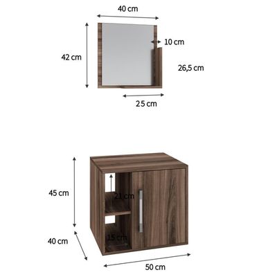 Conjunto Balcão E Espelheira Soft 500 Perffect Acetinado Nogal