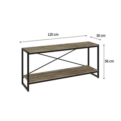 Rack P-tv Dynamica 120x30x56cm C-02 Prateleiras Carvalho - Est.preta Carvalho - Est.preta