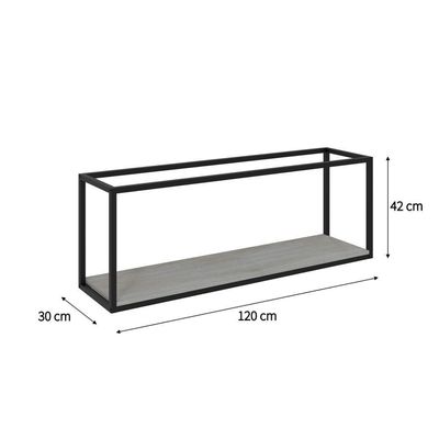 Nicho Aéreo Dynamica 120x30x42cm C-01 Prateleira Snow - Est.preta Snow - Est.preta