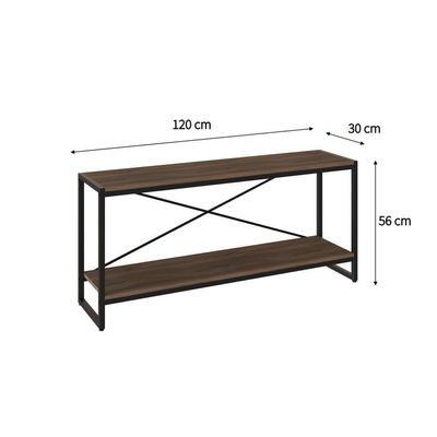 Rack P-tv Dynamica 120x30x56cm C-02 Prateleiras Nogal - Est.preta Nogal - Est.preta