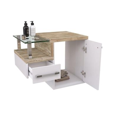 Gabinete Para Banheiro C-cuba Q355 E Espelheira Legno 651 Branco Chess C-carvalho