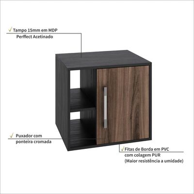 Gabinete Soft 500 Perffect Acetinado Preto ônix C-nogal