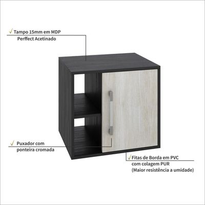 Gabinete Soft 500 Perffect Acetinado Preto Onix C-snow