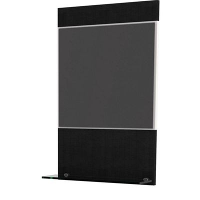 Gabinete Para Banheiro C-cuba Q355 E Espelheira Legno 651 Branco Chess C-preto ônix