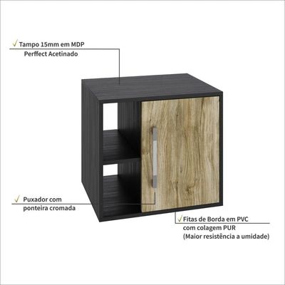 Gabinete Soft 500 Perffect Acetinado Preto ônix C-carvalho