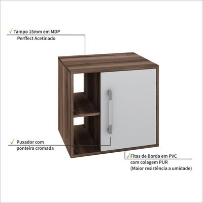 Gabinete Soft 500 Perffect Acetinado Nogal C-branco Chess