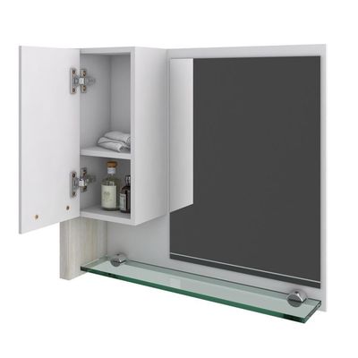 Gabinete Para Banheiro C-cuba Q355 E Espelheira Legno 650 Branco Chess C-snow