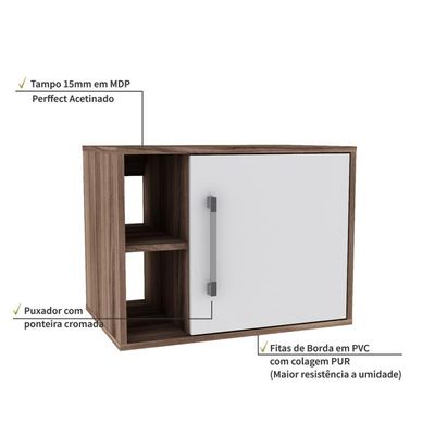 Gabinete Soft 600 Perffect Acetinado Nogal C-branco Chess