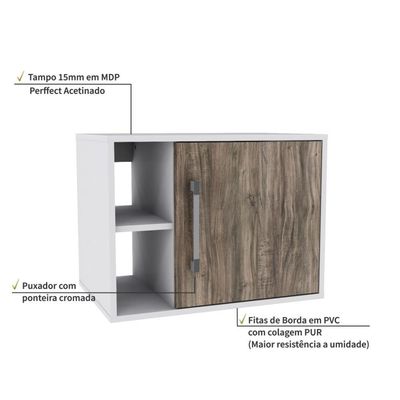 Gabinete Soft 600 Perffect Acetinado Branco Chess C-carvalho Dark