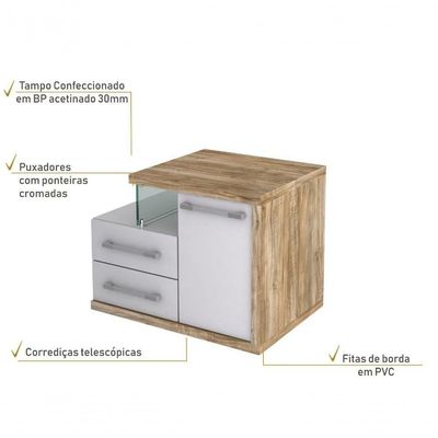 Gabinete Legno 650 (somente Balcão) Branco Chess C-carvalho