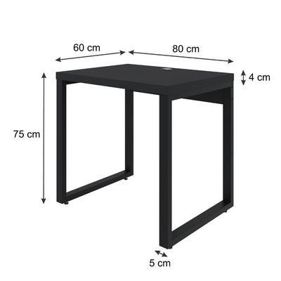 Mesa Operacional 80x60x75cm Yon Preto Tx-est.preta Preto Tx-est.preta